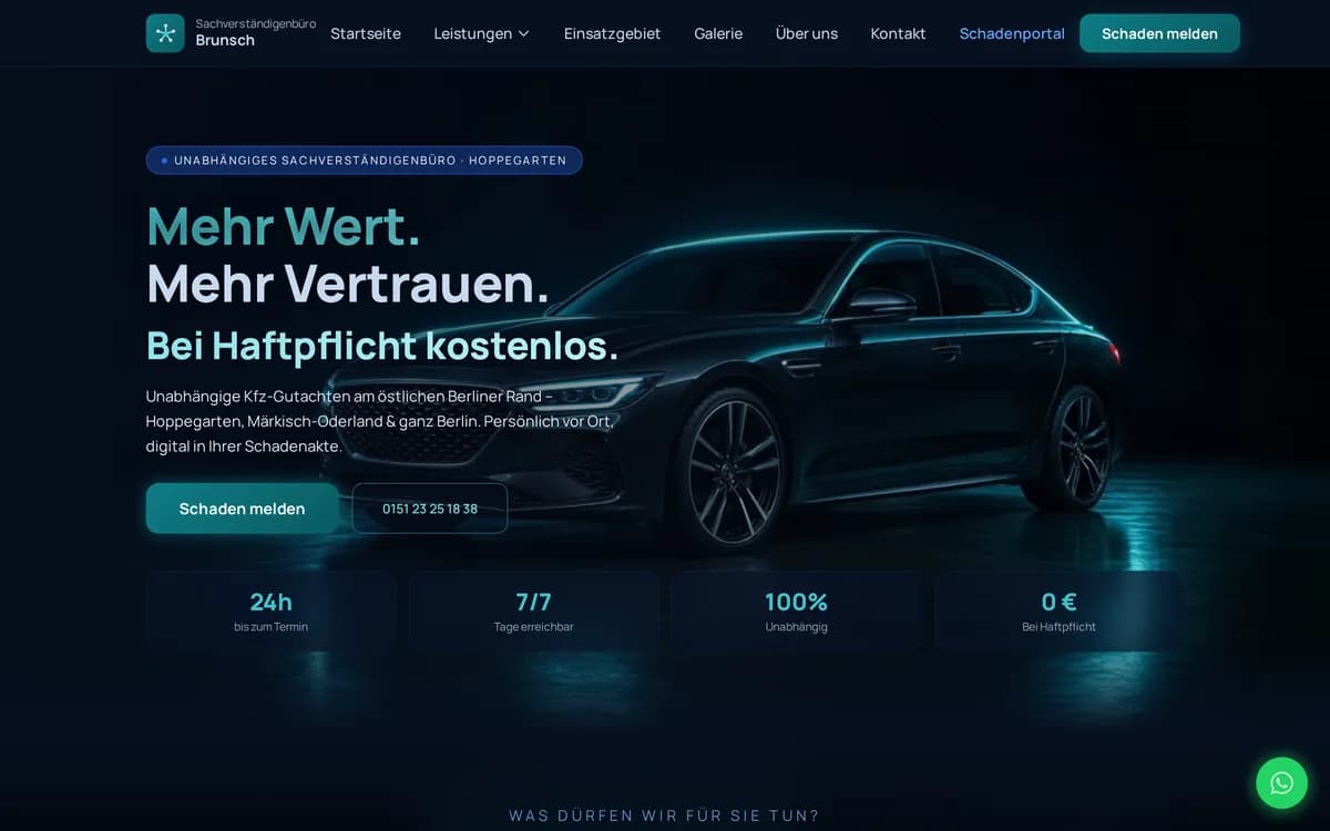 Website des Sachverständigenbüros Brunsch — Startseite
