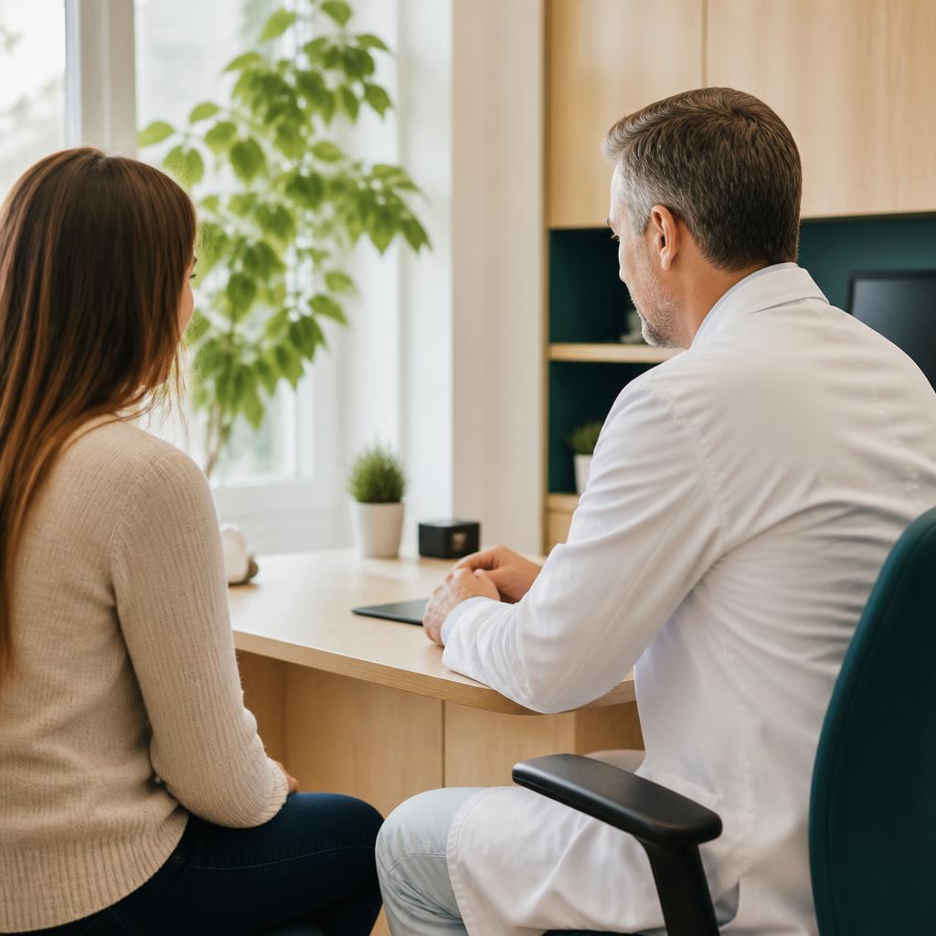 Arztgespräch im hellen Sprechzimmer